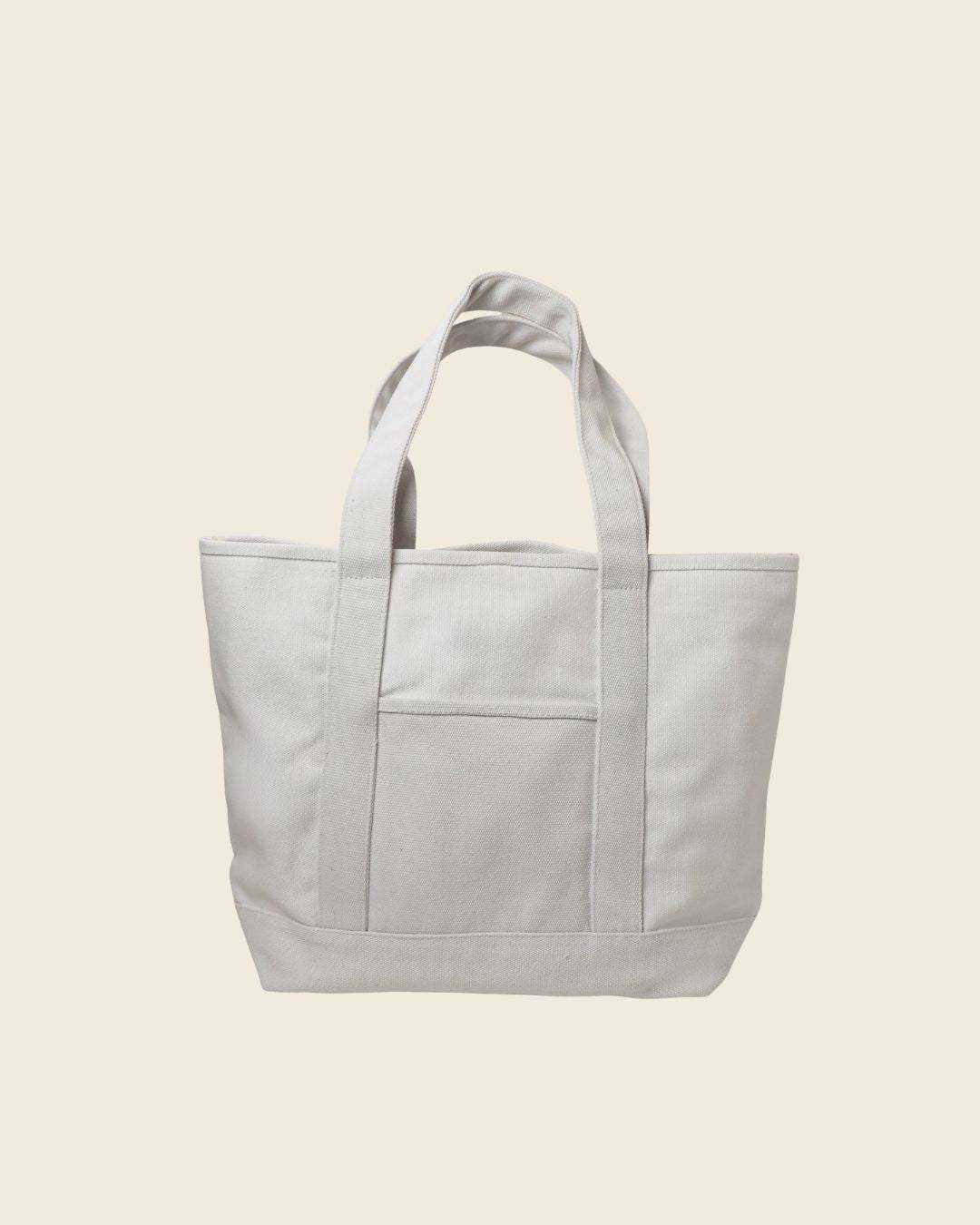 Personalised heavyweight canvas tote bag with front pocket and sturdy handles