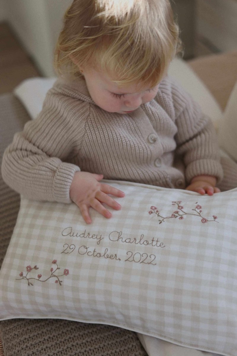 Moon and Stars Cushion - Namesake Embroidery Studio