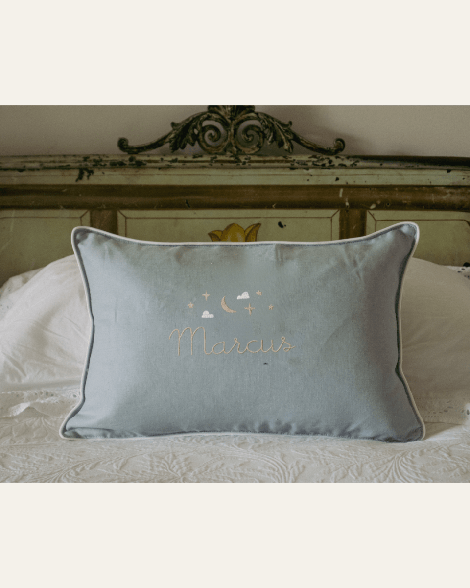 Moon and Stars Cushion - Namesake Embroidery Studio