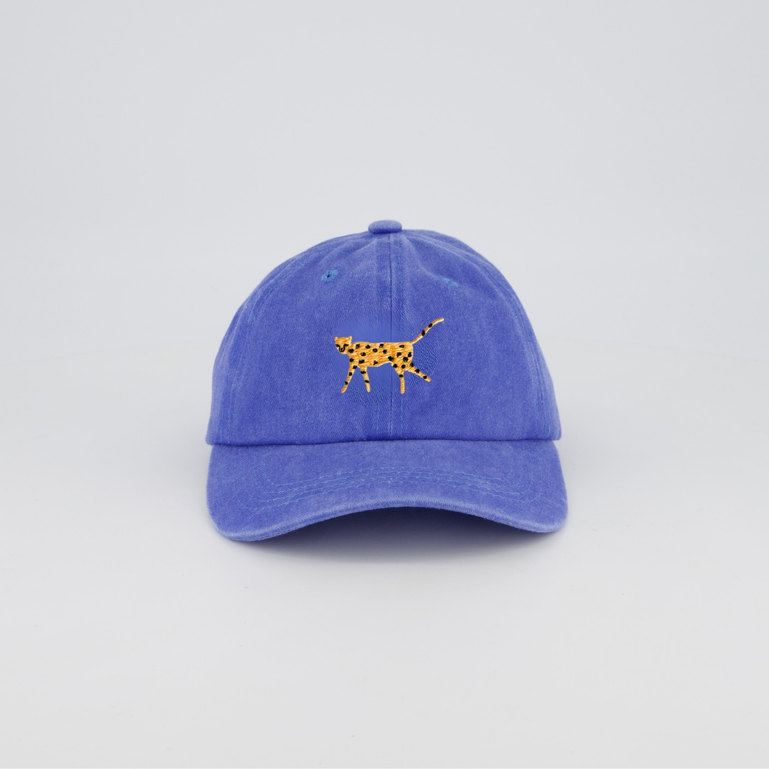 Personalised Hat with Hand-drawn cheetah Embroidery Design