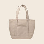 Personalised heavyweight canvas tote bag with long handles and front pocket