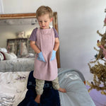 Kids Pink Linen Apron