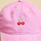 Cherries Personalised Hat - Pink