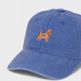Australian Terrier embroidered personalised baseball hat in blue.