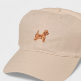 Australian Terrier personalised hat with embroidered design on front.