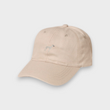 Beige Greyhound/Whippet personalized cotton baseball hat with embroidered dog design on front.