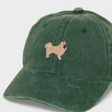 Husky personalised hat with embroidered Chow Chow design, 100% washed cotton, classic baseball fit.