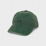 Green French Bulldog personalised hat with embroidered dog design and custom embroidery option