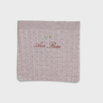Soft merino baby blanket with embroidered balloons and personalized name Ava Rose
