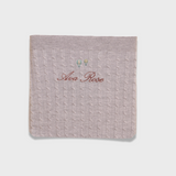 Soft merino baby blanket with embroidered balloons and personalized name Ava Rose