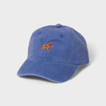 Australian Terrier personalised embroidered hat in blue washed cotton.