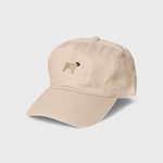 Pug Personalised Hat with embroidered design on front, baseball fit, 100% washed cotton.