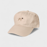 Pug Personalised Hat with embroidered design on front, baseball fit, 100% washed cotton.