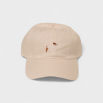 Jack Russell Personalised Hat with embroidered Jack Russell Terrier design on beige cotton.