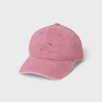 Pink Goldendoodle personalised hat with embroidered dog design and adjustable backstrap