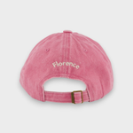 Dalmatian personalised pink hat with custom embroidery on the back.