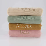 Satin Bow Personalised Baby Blanket