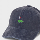 Embroidered Hole In 1 personalised hat made of 100% washed cotton in baseball fit.