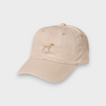 Beige Labrador embroidered personalised cotton baseball hat with custom back embroidery option