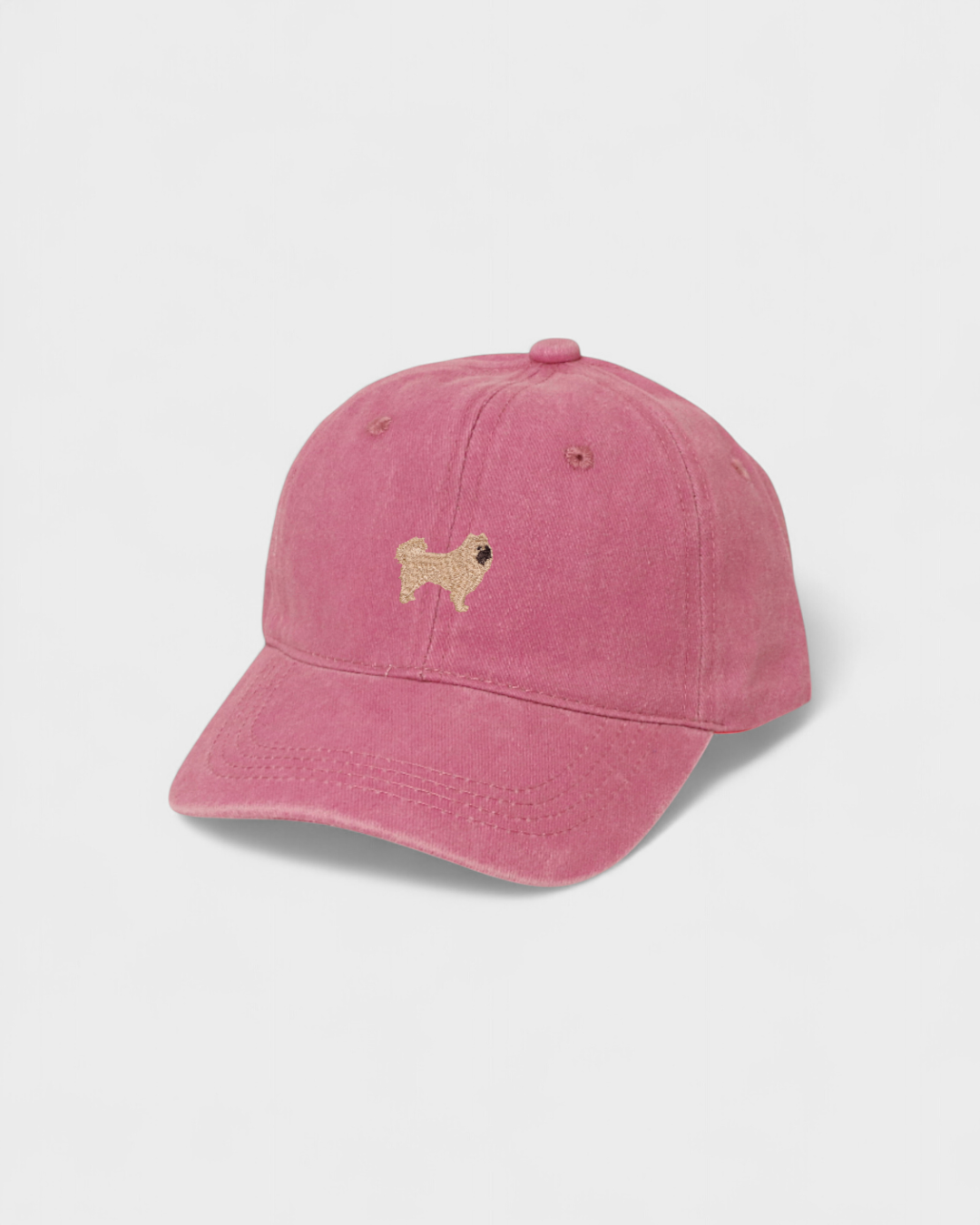 Husky Personalised Hat with hand-drawn Chow Chow embroidery, classic baseball fit.