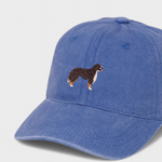 Chow Chow Personalised Hat with embroidered design in blue cotton.