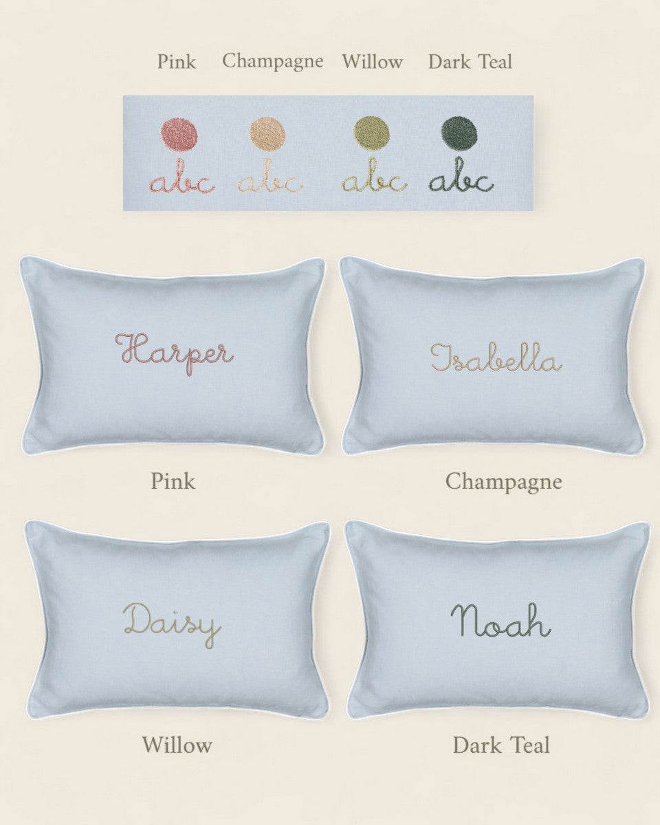 Botanical Linen Cushion - Namesake Embroidery Studio