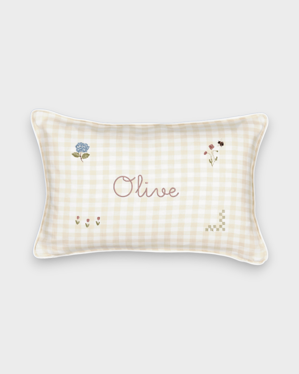 Botanical Linen Cushion - Namesake Embroidery Studio
