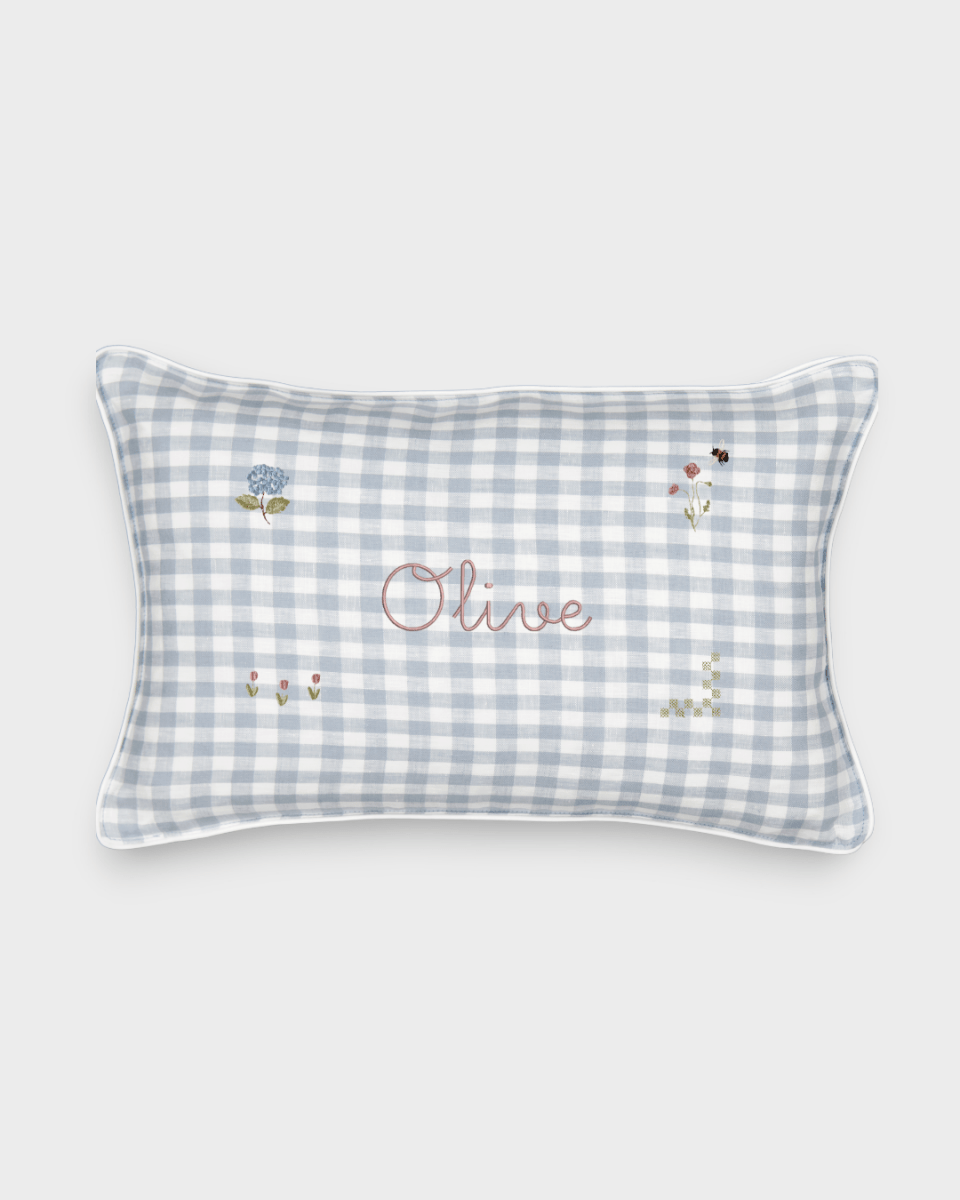 Botanical Linen Cushion - Namesake Embroidery Studio