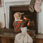 Linen Pattern Santa Sack - Namesake Embroidery Studio