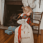 Linen Pattern Santa Sack - Namesake Embroidery Studio