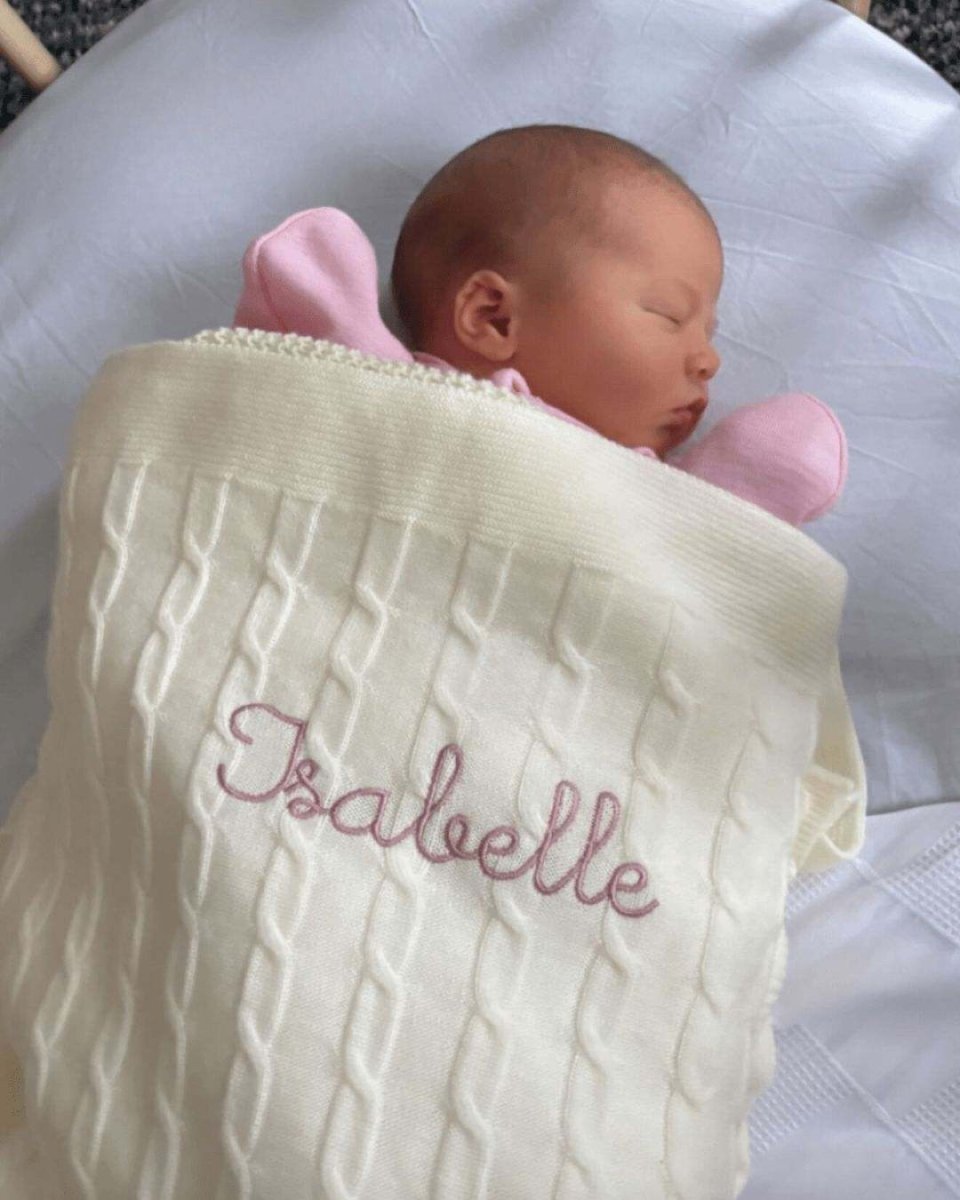 Merino Baby Blanket - Balloons Design - Namesake Embroidery Studio
