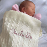 Merino Baby Blanket - Balloons Design - Namesake Embroidery Studio