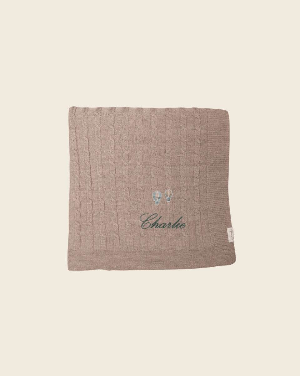 Merino Baby Blanket - Balloons Design - Namesake Embroidery Studio