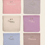 Merino Baby Blanket - Balloons Design - Namesake Embroidery Studio