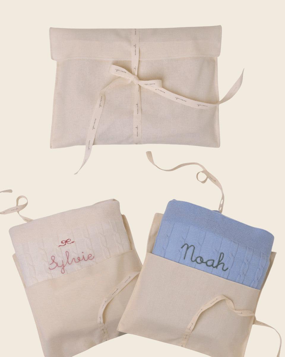 Merino Baby Blanket - Rosette Design - Namesake Embroidery Studio