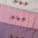 Merino Baby Blanket - Rosette Design - Namesake Embroidery Studio