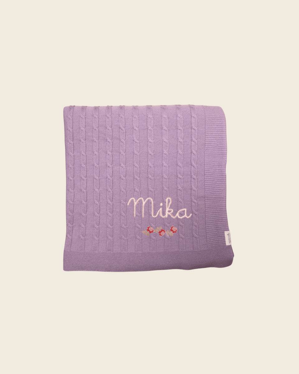 Merino Baby Blanket - Rosette Design - Namesake Embroidery Studio