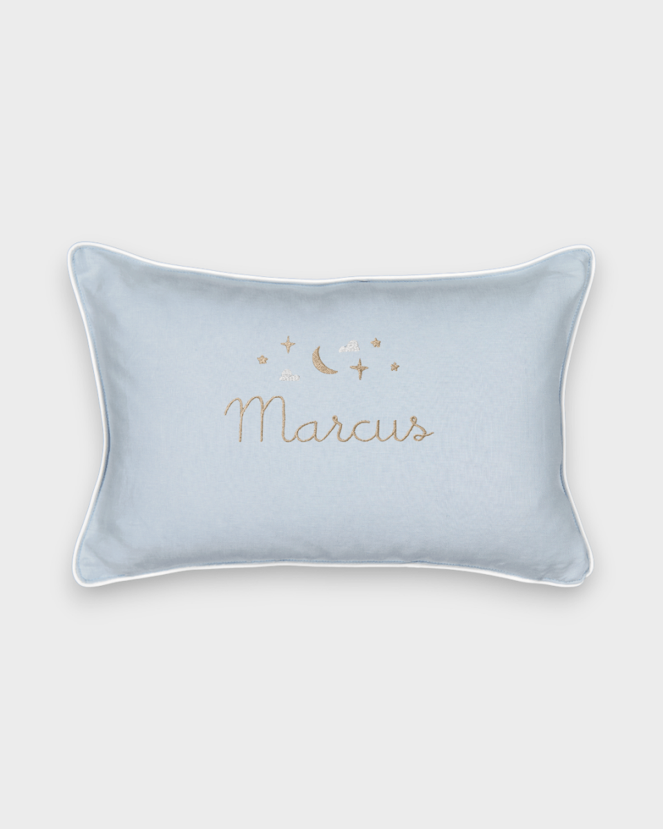 Moon and Stars Cushion - Namesake Embroidery Studio