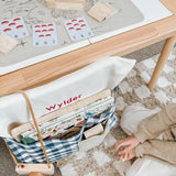 Personalised Chair Bag - Blue Gingham - Namesake Embroidery Studio