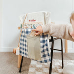 Personalised Chair Bag - Blue Gingham - Namesake Embroidery Studio