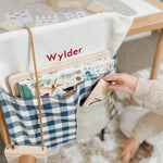 Personalised Chair Bag - Blue Gingham - Namesake Embroidery Studio