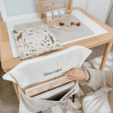 Personalised Chair Bag - Canvas with Gingham Pocket - Namesake Embroidery Studio