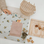 Personalised Chair Bag - Floral Gingham - Namesake Embroidery Studio