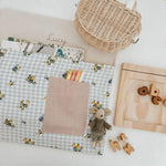 Personalised Chair Bag - Floral Gingham - Namesake Embroidery Studio