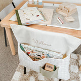 Personalised Chair Bag - Natural Gingham - Namesake Embroidery Studio