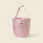 Personalised Storage Bucket - Cherries - Namesake Embroidery Studio