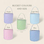 Personalised Storage Bucket - Hydrangea - Namesake Embroidery Studio