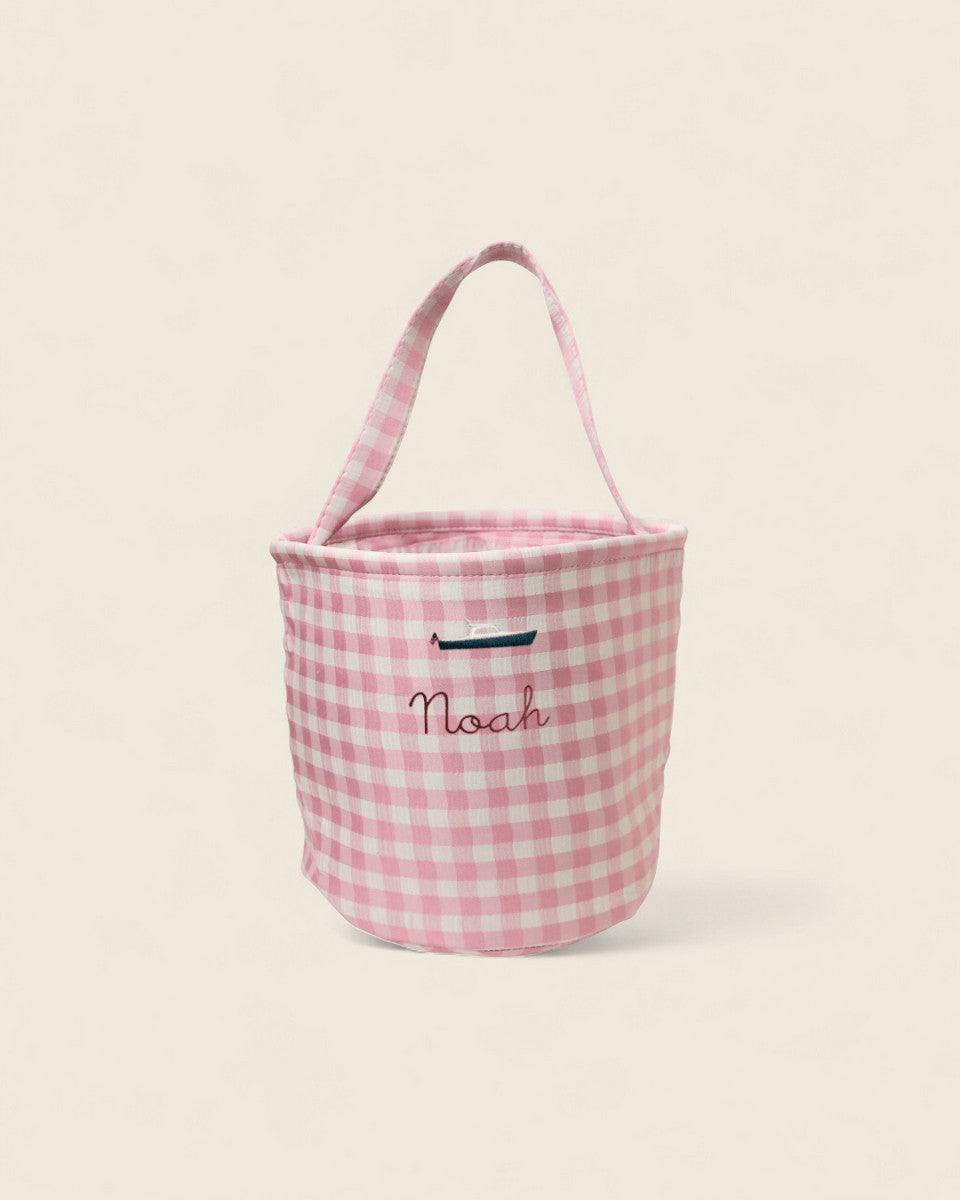 Personalised Storage Bucket - Picnic Boat - Namesake Embroidery Studio