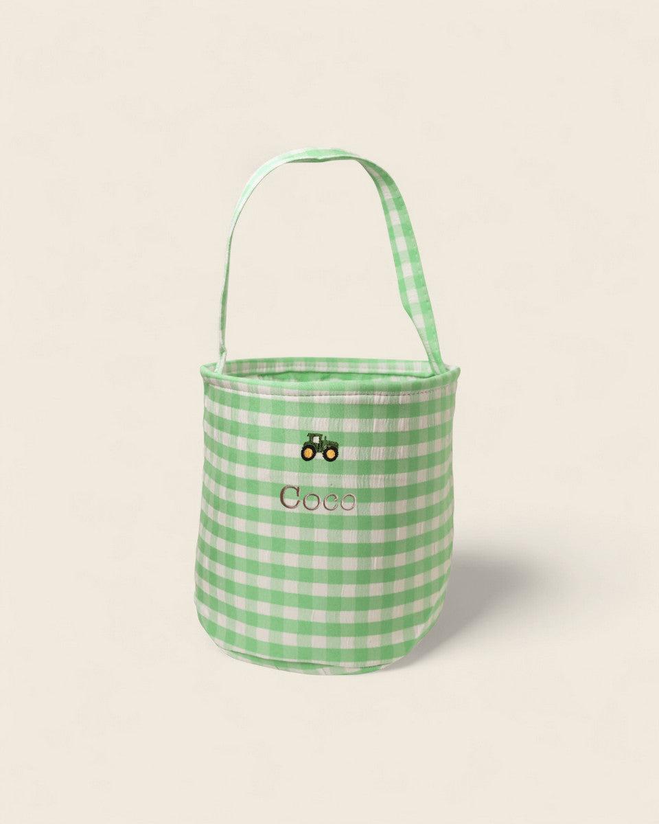 Personalised Storage Bucket - Tractor - Namesake Embroidery Studio