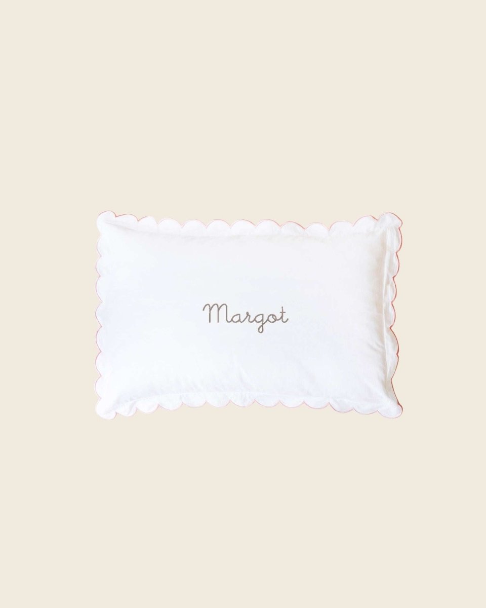 Pillowcase- Pink Scalloped Edge